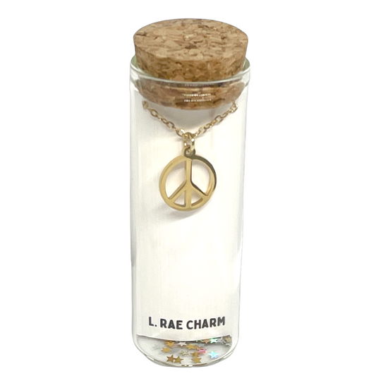 Peace Sign Gold Charm