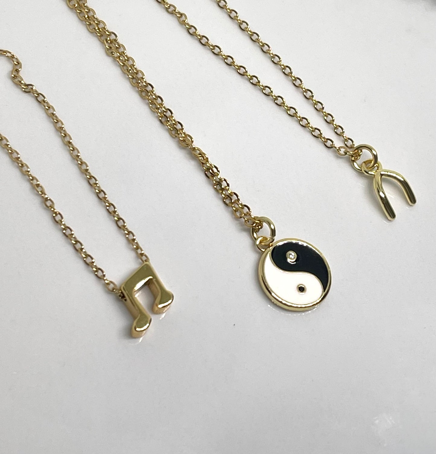 Music Note Gold Charm Necklace