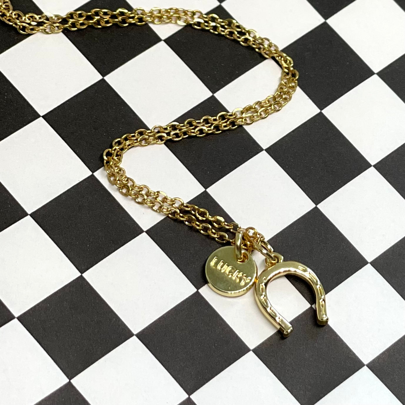Horseshoe Lucky Charm Gold Necklace