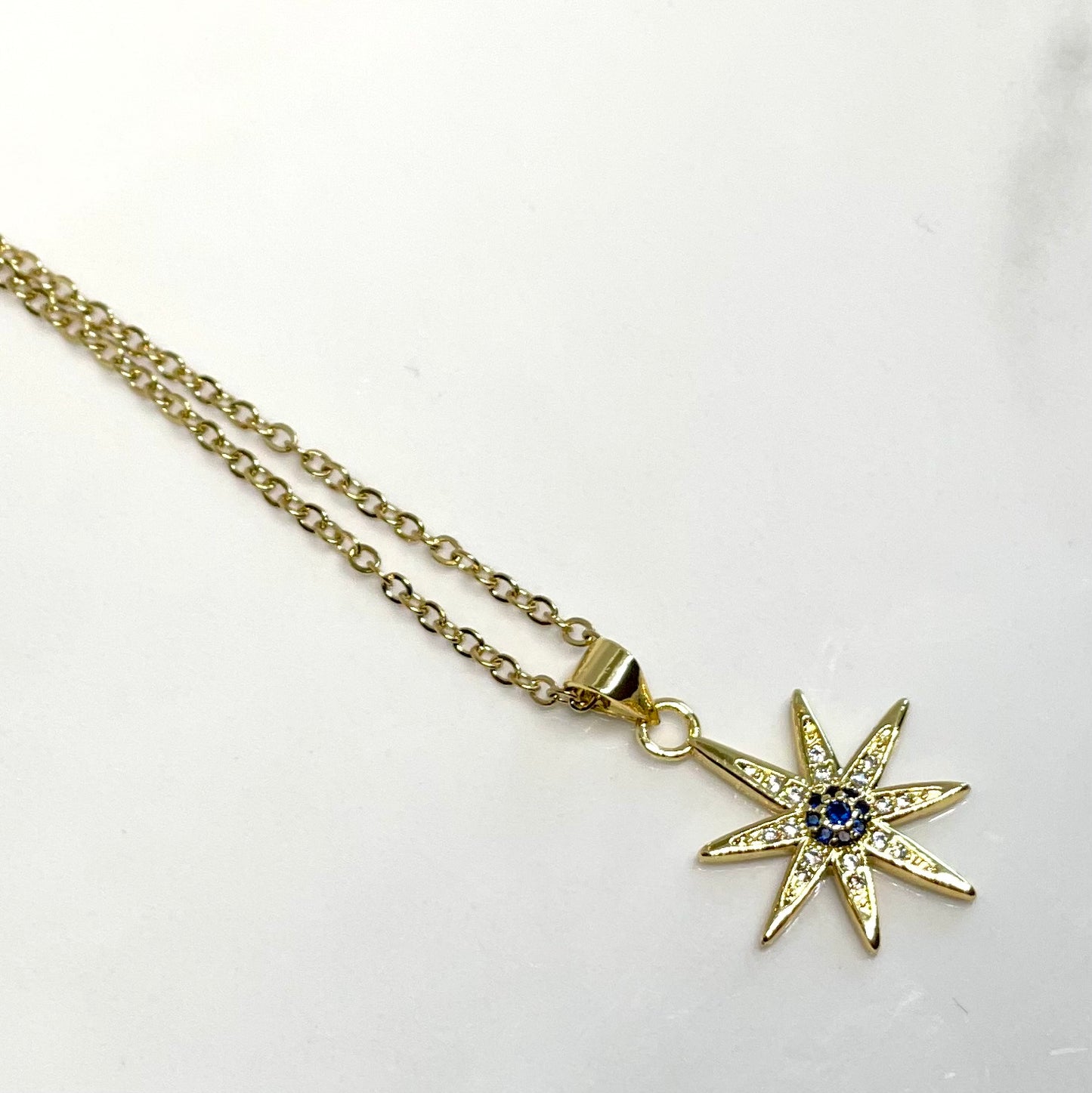 Star Starburst Pave Crystal Necklace