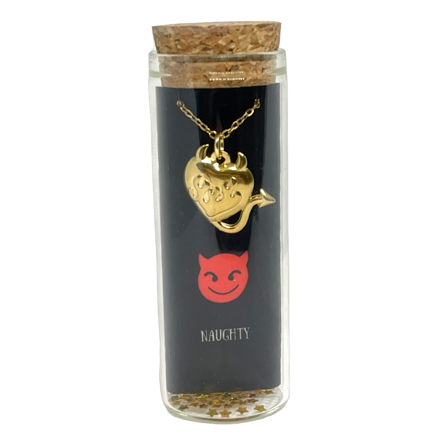 Naughty Devil Heart Charm Necklace
