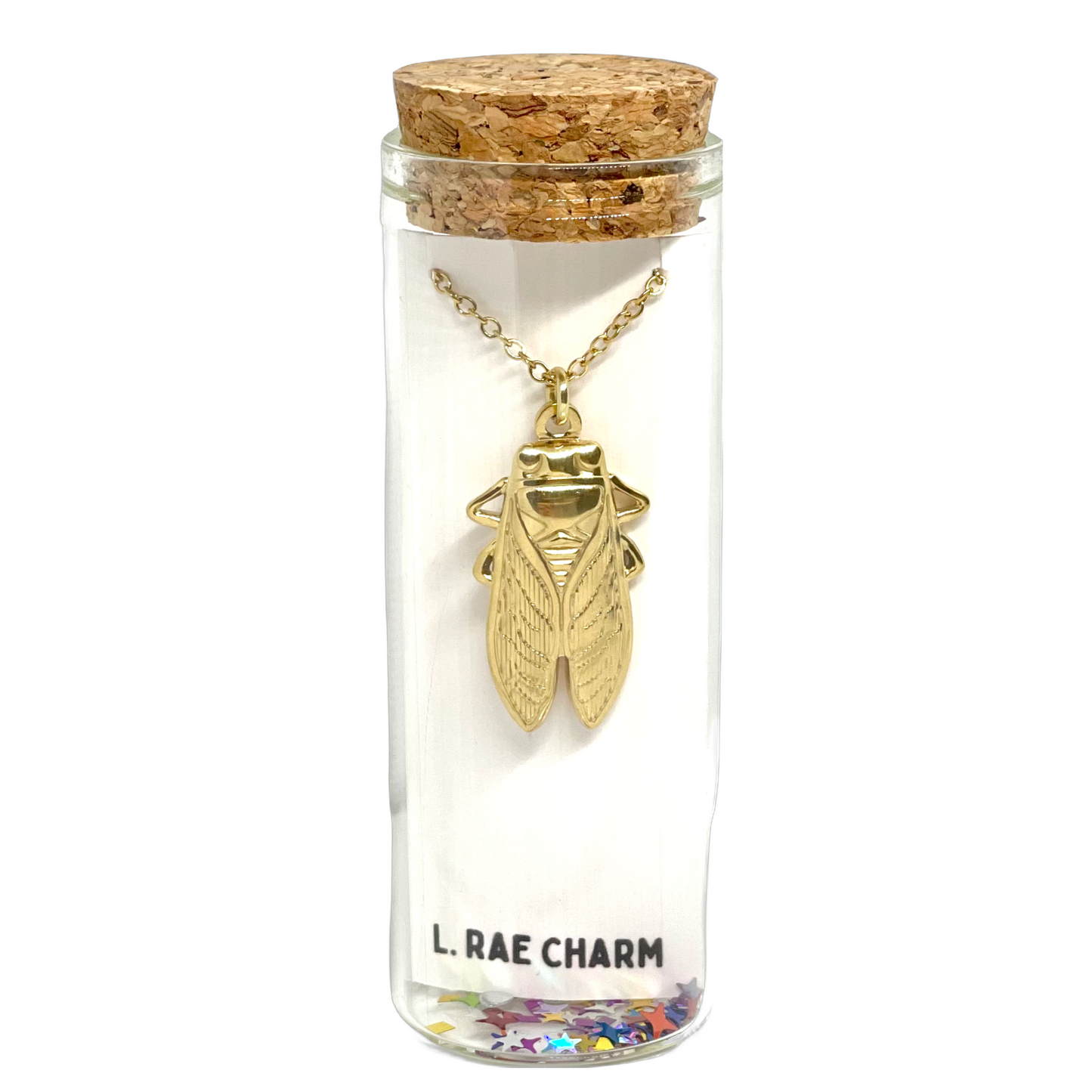 Cicada Bug Necklace - Gold, Silver, Rainbow