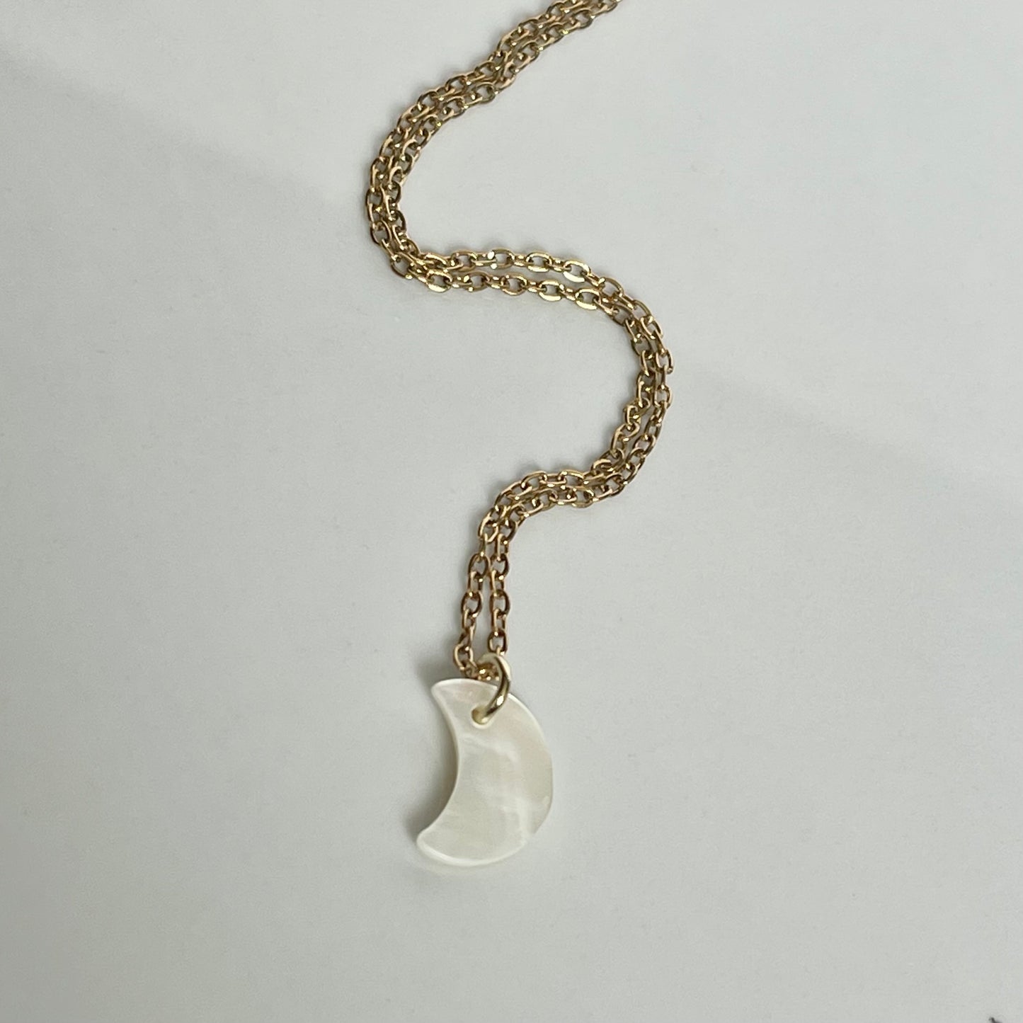 Stay Wild Moon Child. Shell Moon Necklace