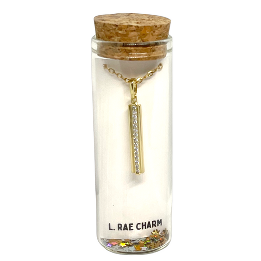 Crystal Gold Bar Necklace