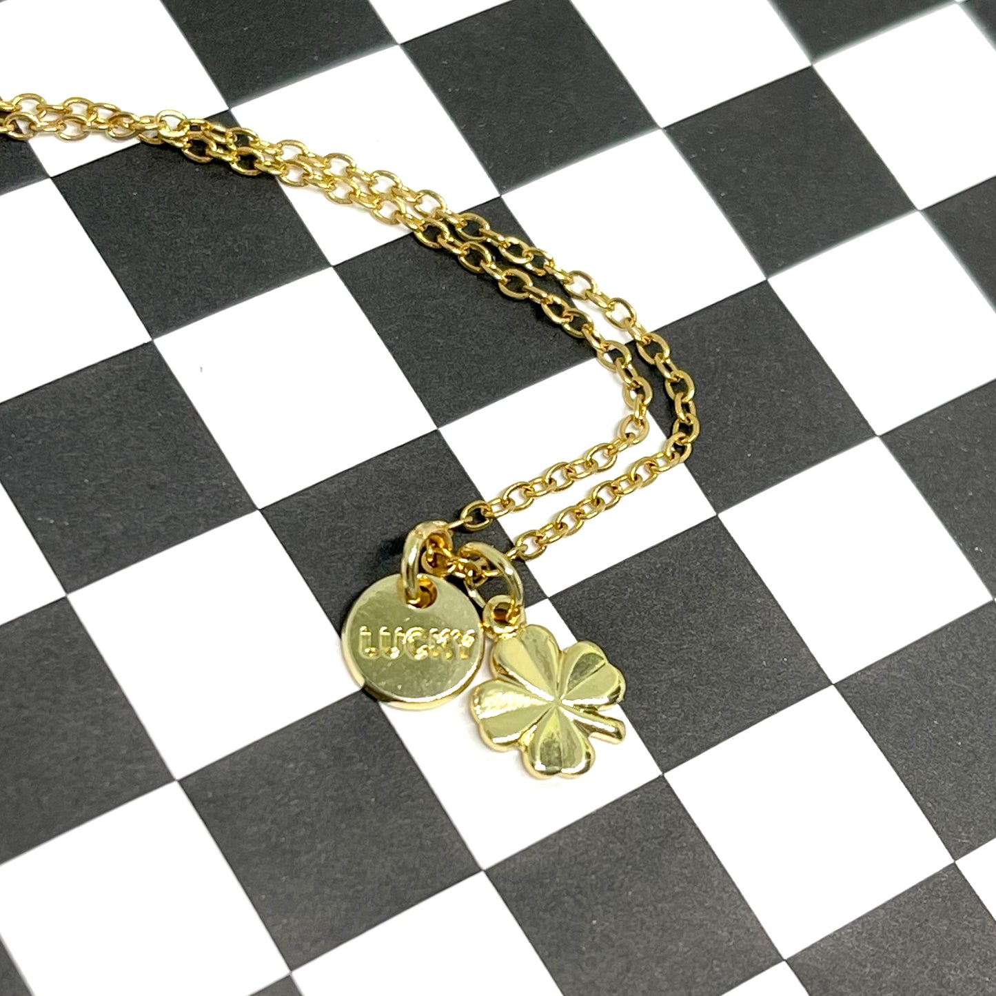Lucky Charm 4 Leaf Clover Charm Necklace