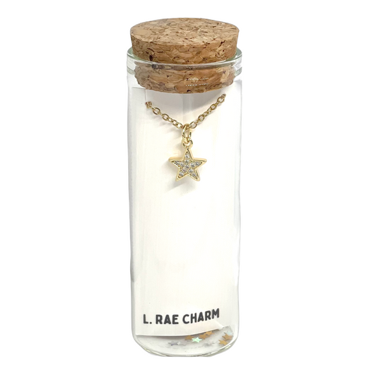 Star CZ Crystal Charm Gold Necklace