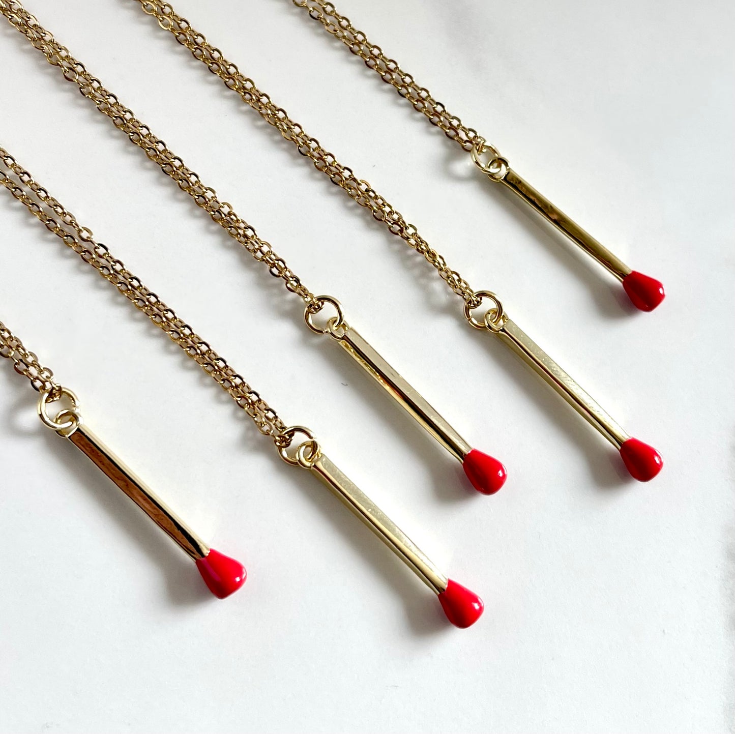 Matchstick Twin Flame Charm Necklace