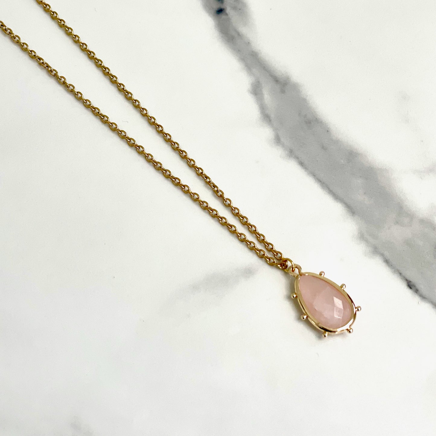 Gemstone Dot Necklace. Amazonite, Agate, Quartz, Pink Moonstone, Jasper
