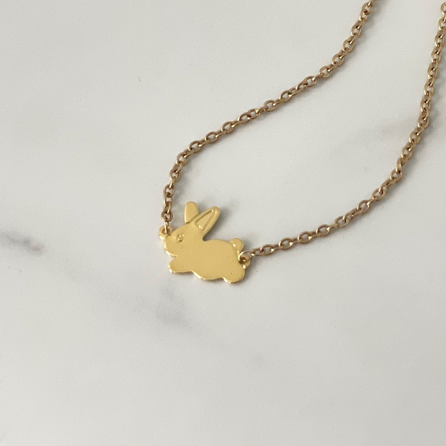 Gold Bunny Rabbit Necklace. Hunny Bunny Easter Glass Vial